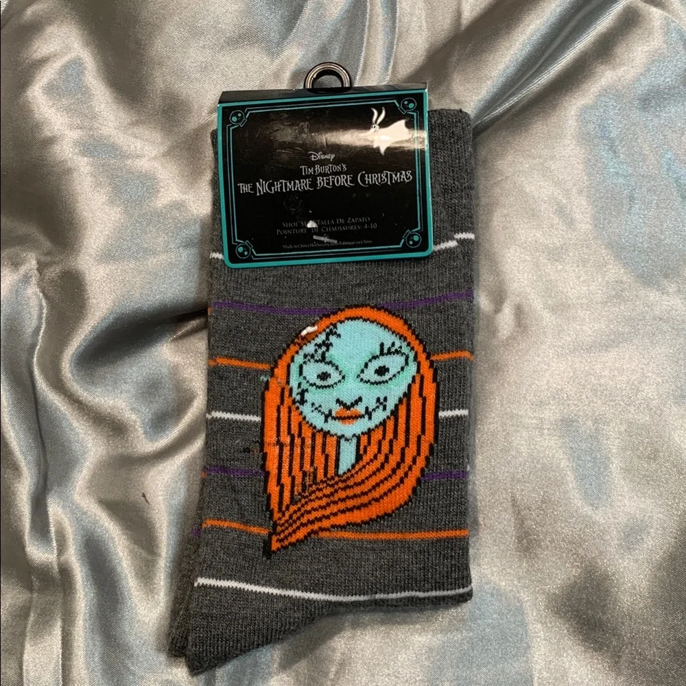 🌹Disney The Nightmare Before Christmas Unisex Crew Socks - Gray, Black & Orange